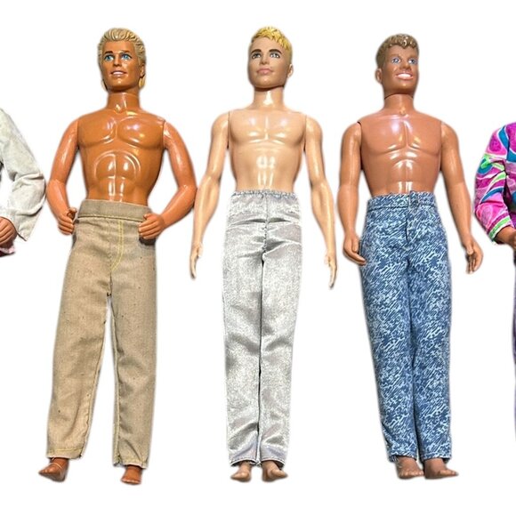 Lot of 5 Vintage Ken Dolls Barbie 1960s 1970s Mattel Retro Collectible Set - Picture 4 of 5